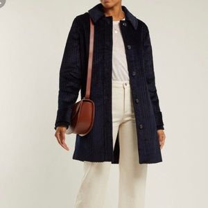 A.P.C. Blue Manteau Manon Corduroy Coat